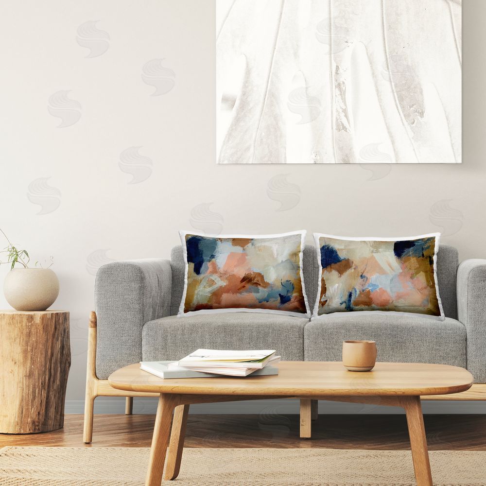 Victoria Barnes Energetic Rustic Abstractions Printed Plush Polyester Throw Pillow On Chair