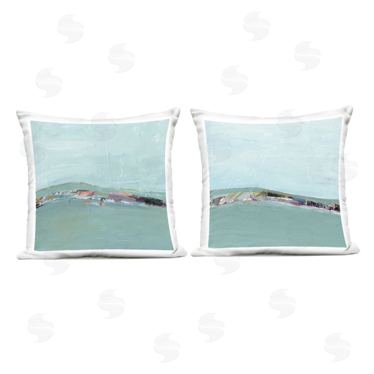 Ethan Harper Abstract Sea Distant Cliffs Outdoor Quick-Dry Polyester Printed Throw Pillow