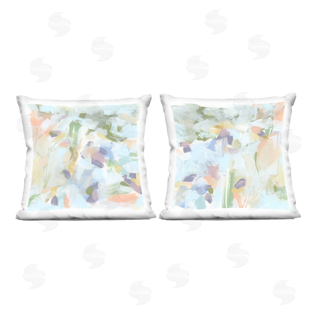June Erica Vess Pastel Abstract Expressions Printed Plush Polyester Throw Pillow
