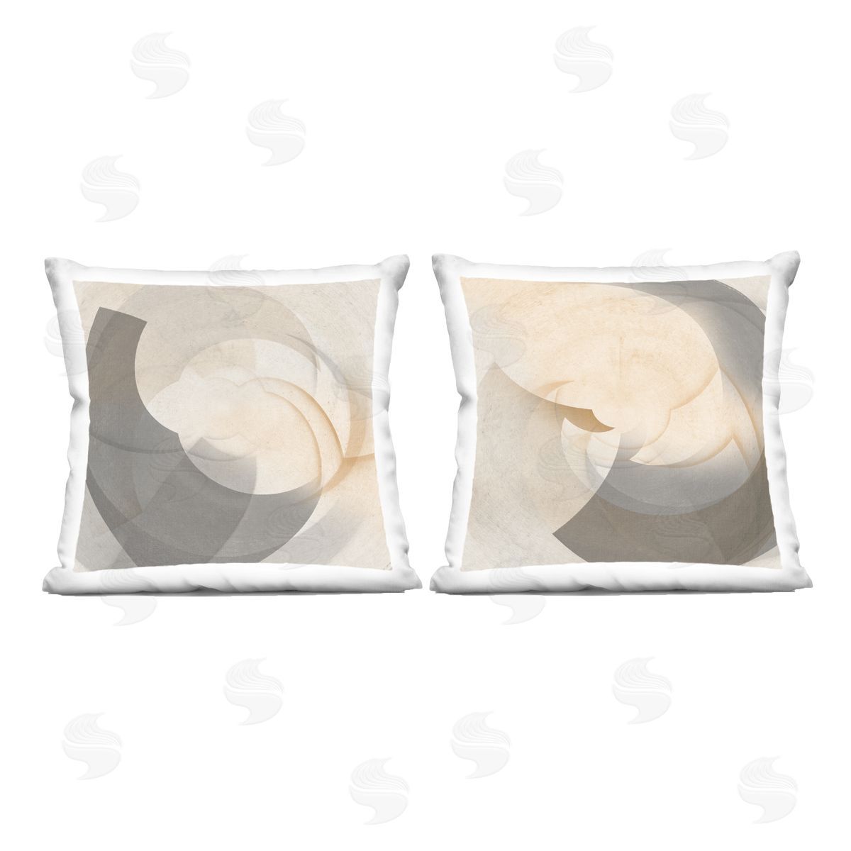 Noah Bay Shadowed Swoop Abstracts Printed Plush Polyester Throw Pillow