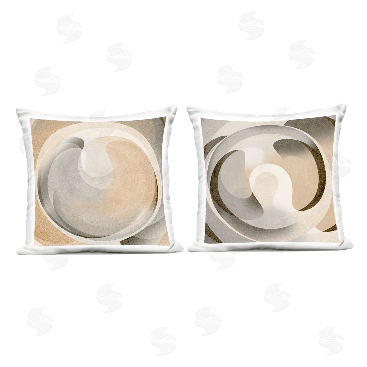 Noah Bay Neutral Circular Vortex Outdoor Quick-Dry Polyester Printed Throw Pillow