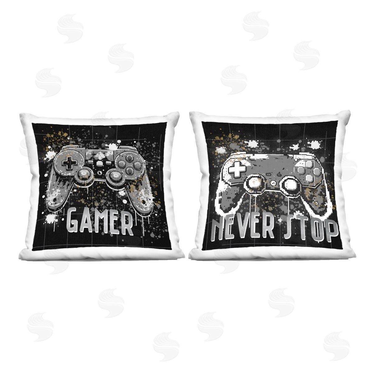 Kim Allen Never Stop Modern Gamer Printed Plush Polyester Throw Pillow