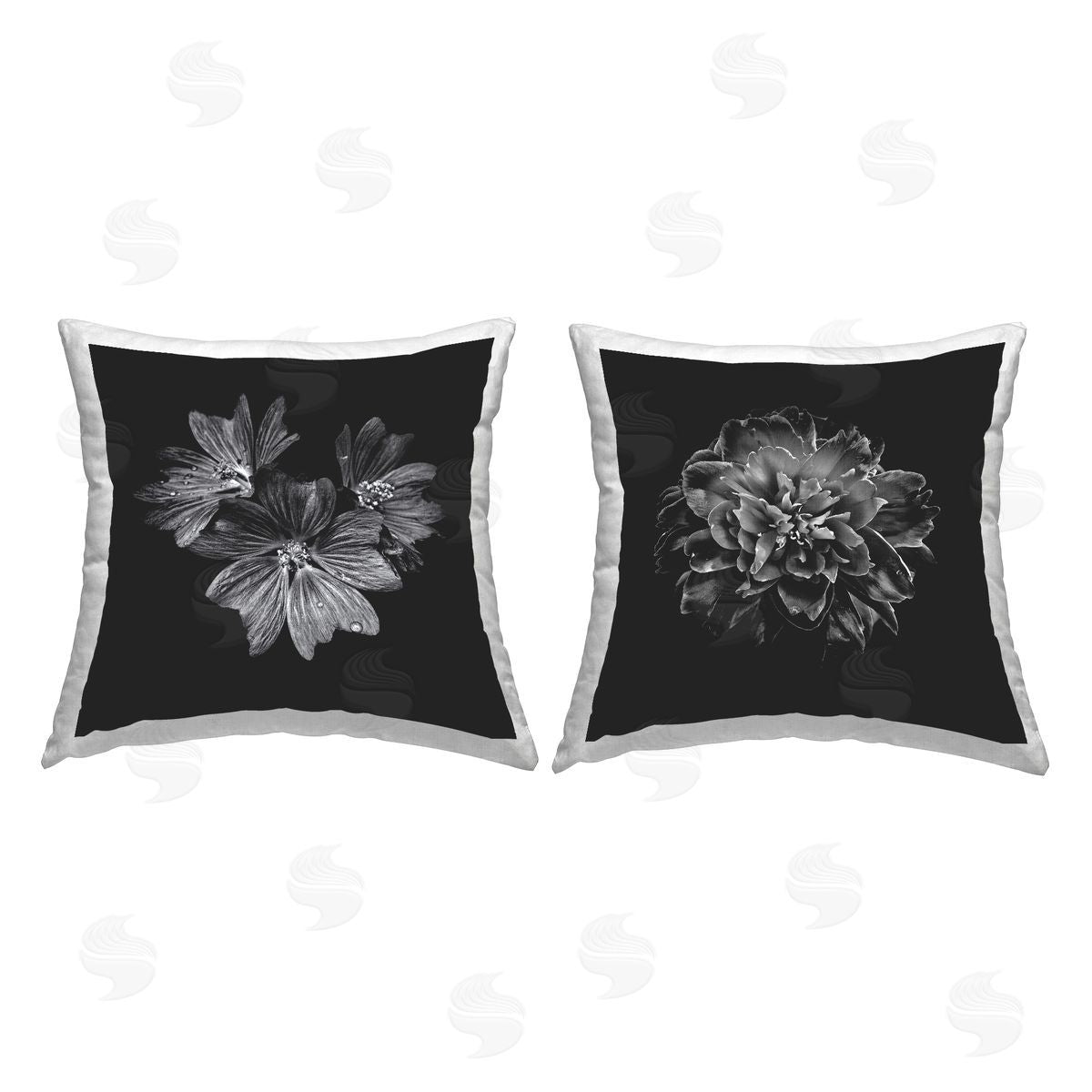Brian Carson Mod Dahlia & Geranium Bloom Printed Plush Polyester Throw Pillow
