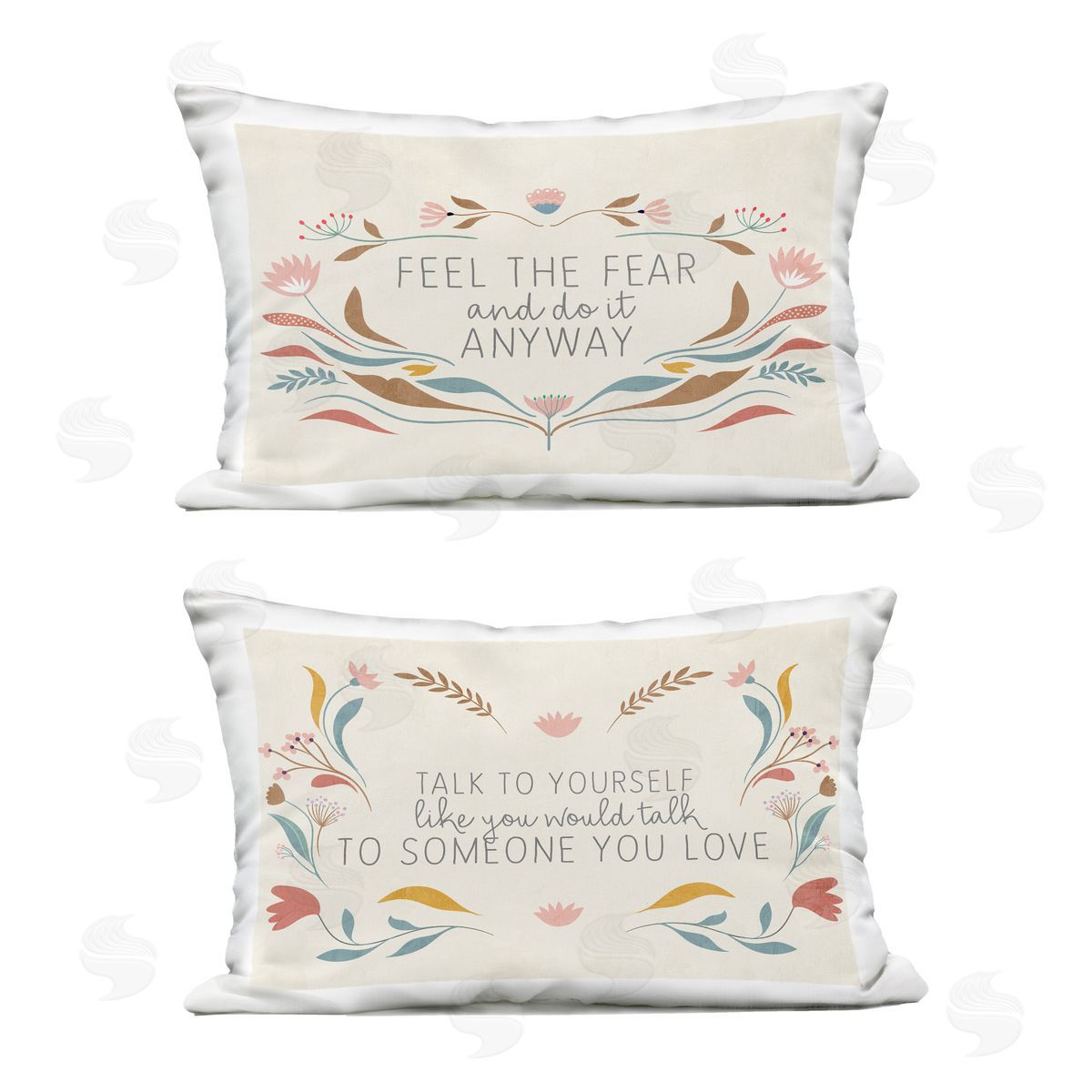 Kim Allen Comforting Confident Phrases Outdoor Quick-Dry Polyester Printed Throw Pillow