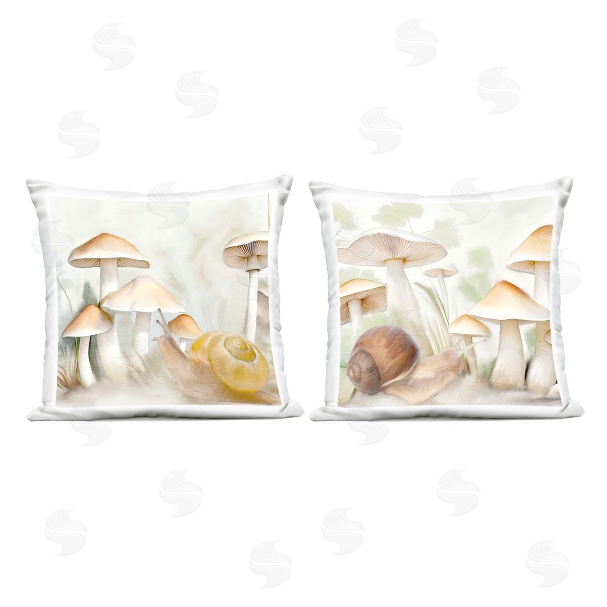 Kim Allen Snail Crawl by Mushrooms Outdoor Quick-Dry Polyester Printed Throw Pillow
