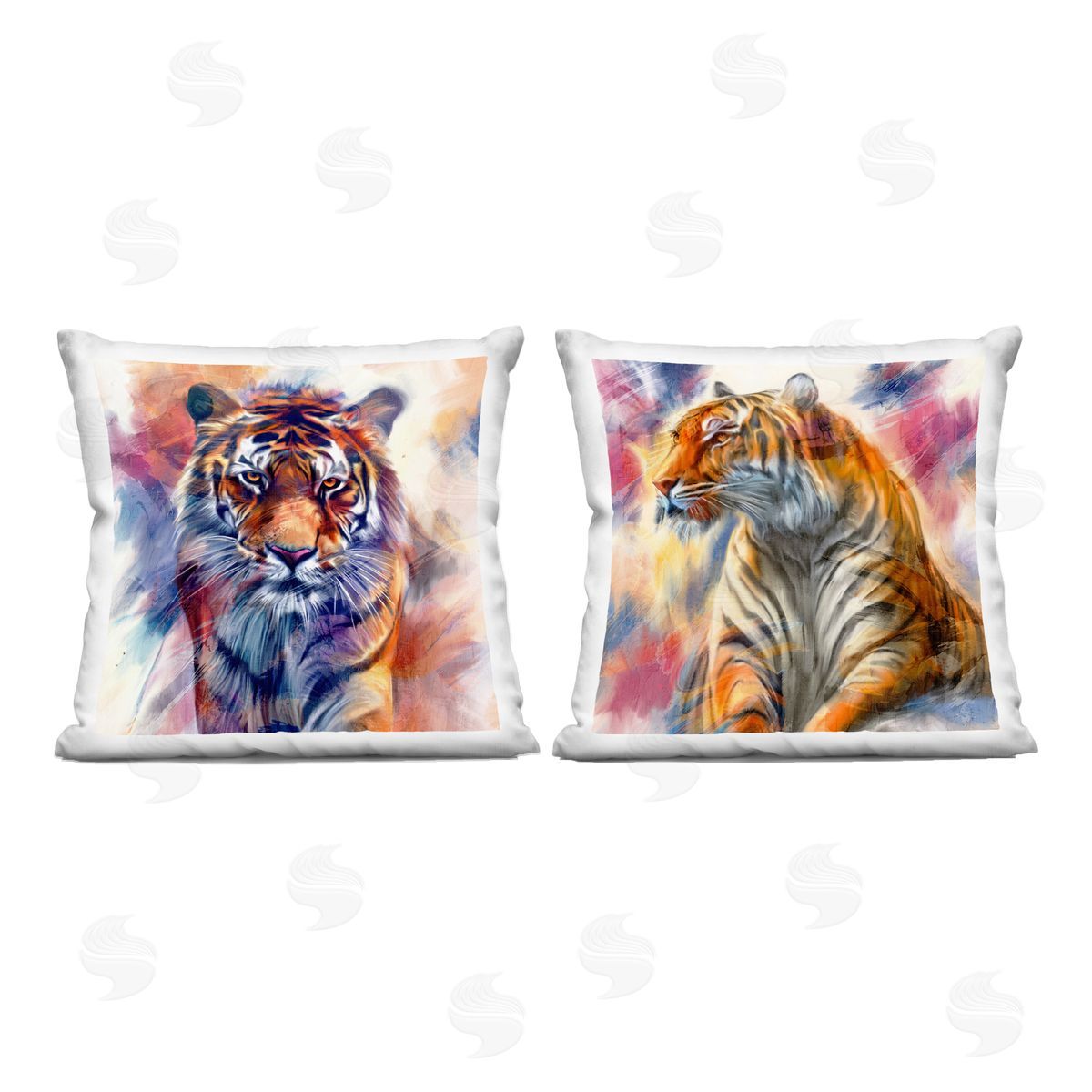 Kim Allen Prowling Jungle Tigers Printed Plush Polyester Throw Pillow