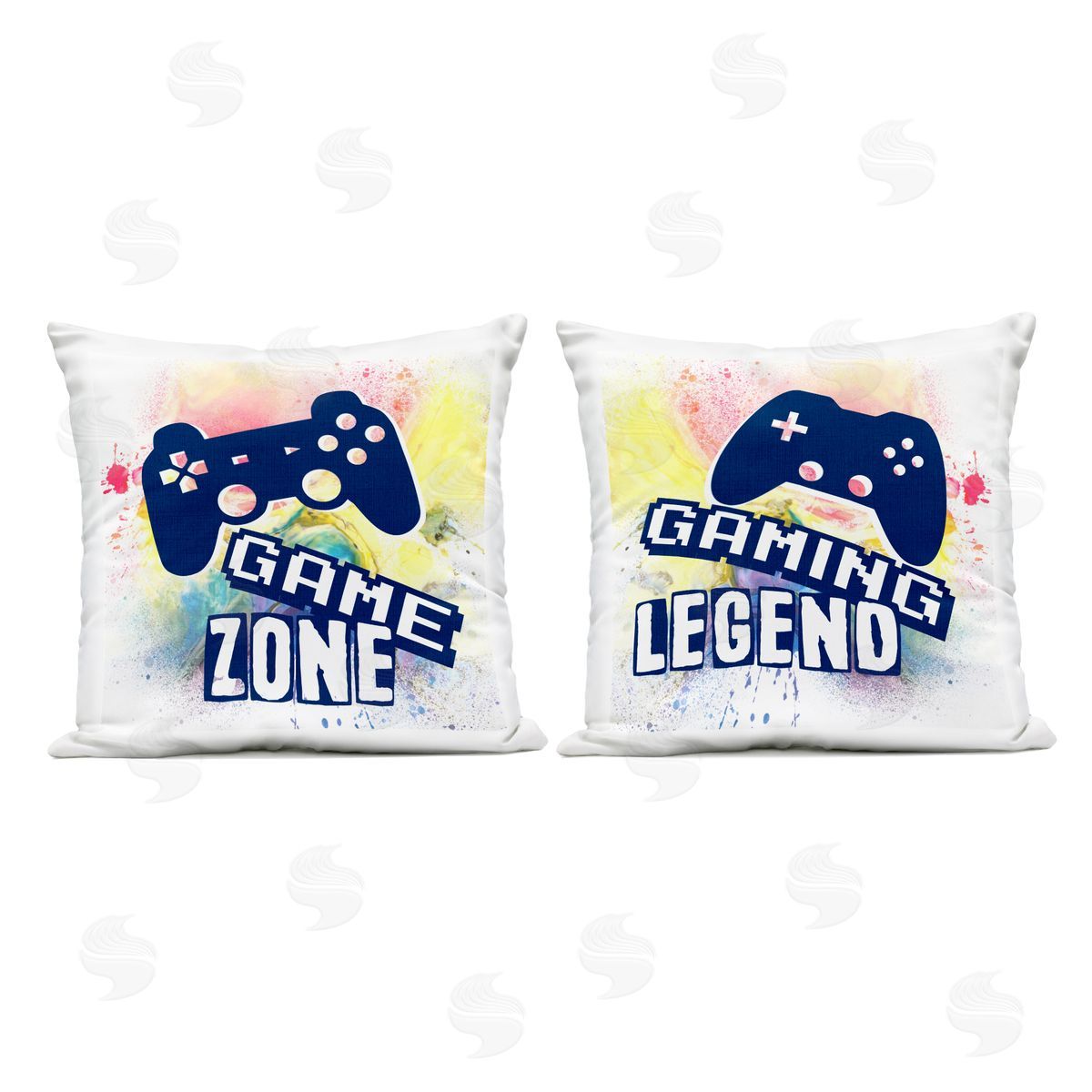 Marcus Prime Retro Splatter Game Phrases Outdoor Quick-Dry Polyester Printed Throw Pillow