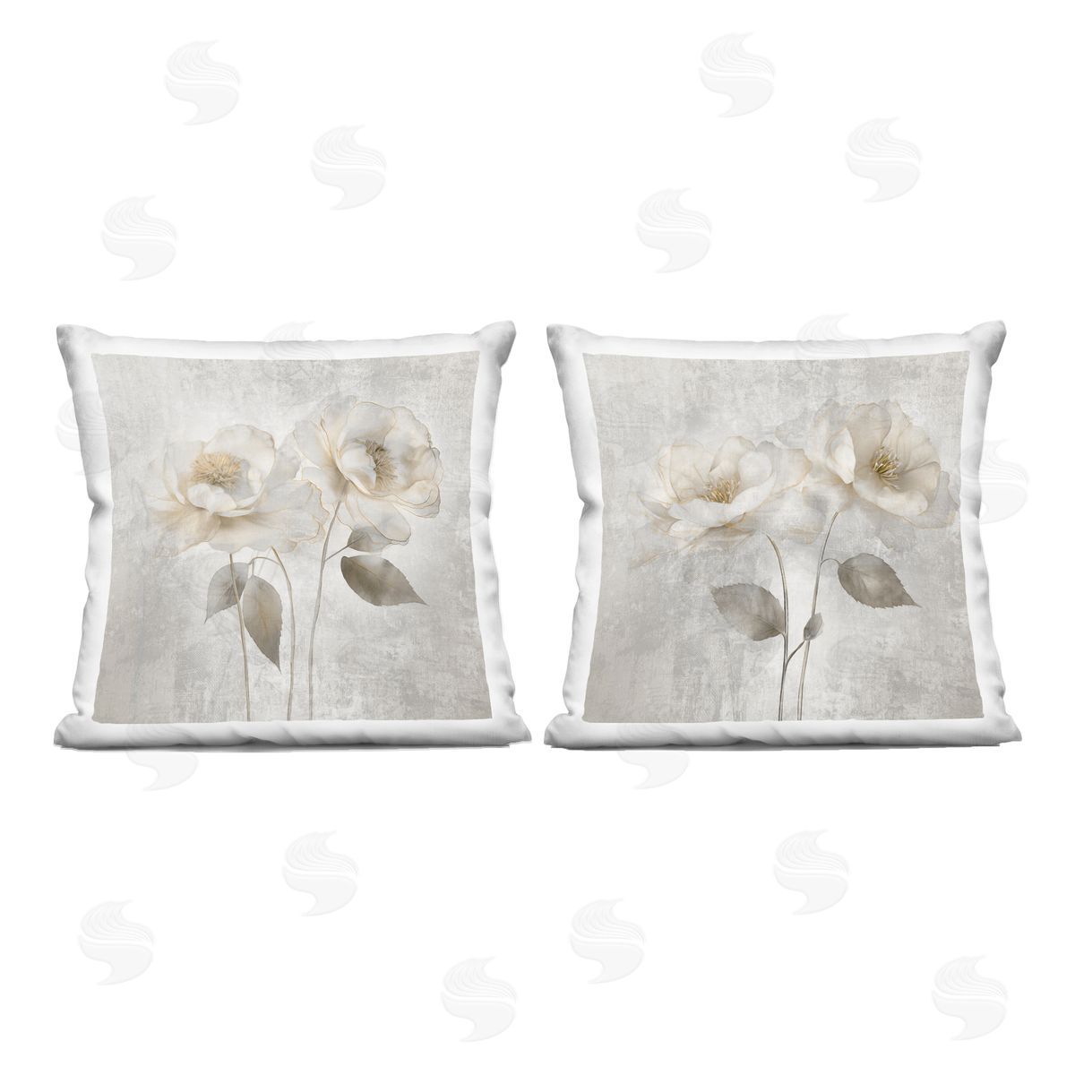 Irene Weisz Soft Chic Roses Printed Plush Polyester Throw Pillow