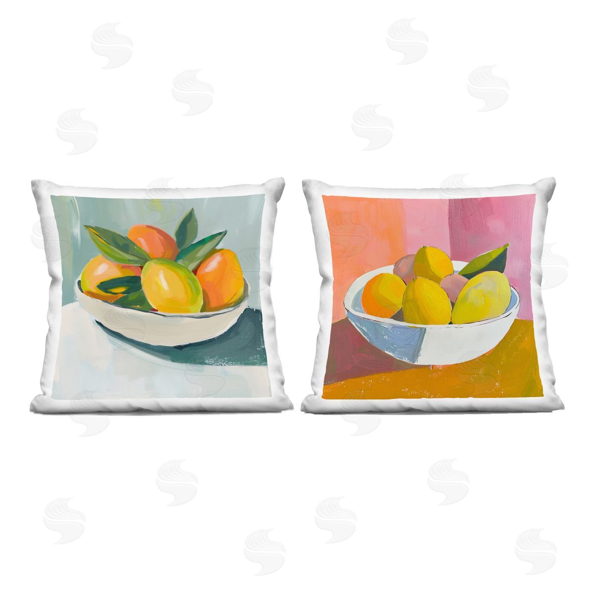Walker Noble Fresh Fruits in Bowl Printed Plush Polyester Throw Pillow