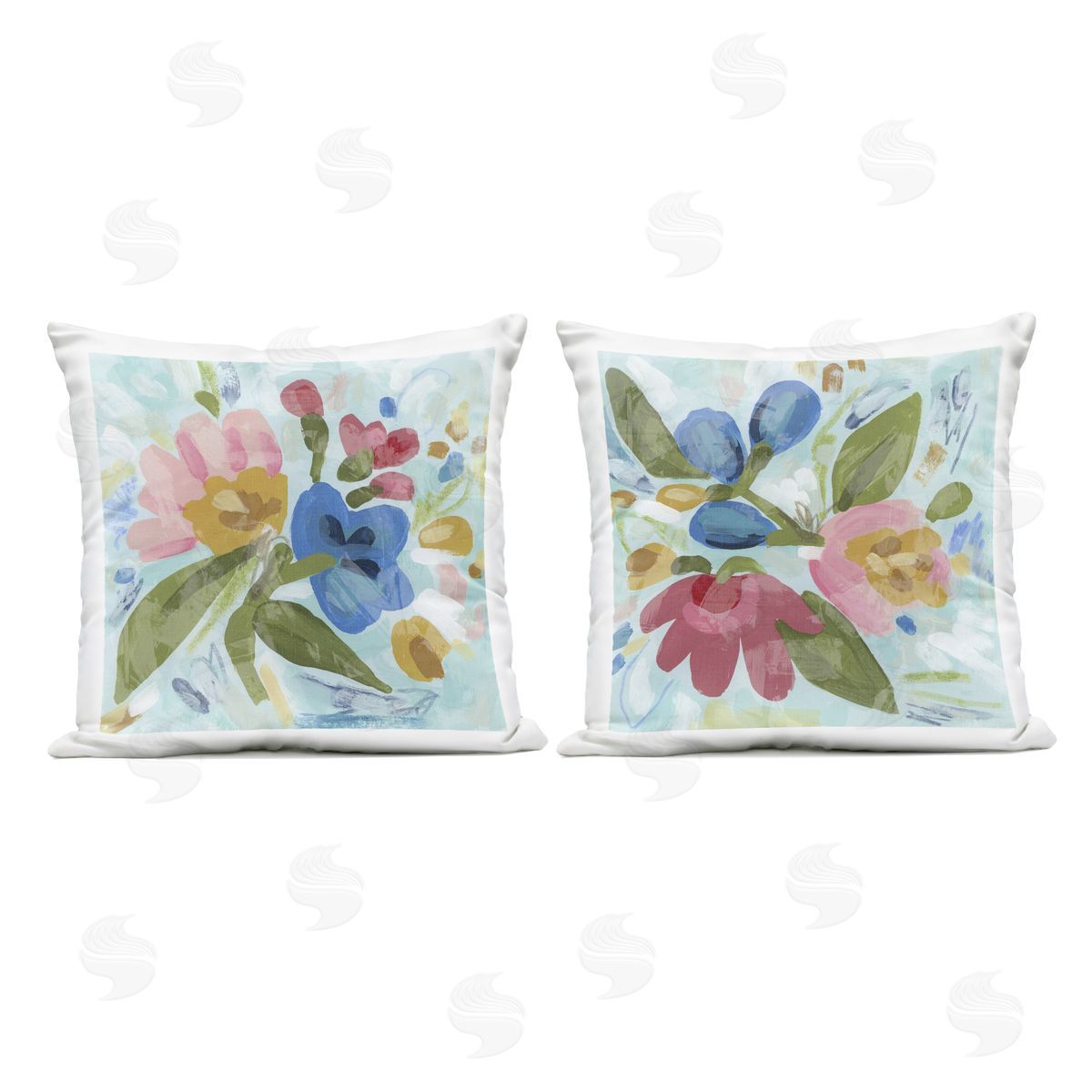 June Erica Vess Eclectic Flower Bundles Outdoor Quick-Dry Polyester Printed Throw Pillow