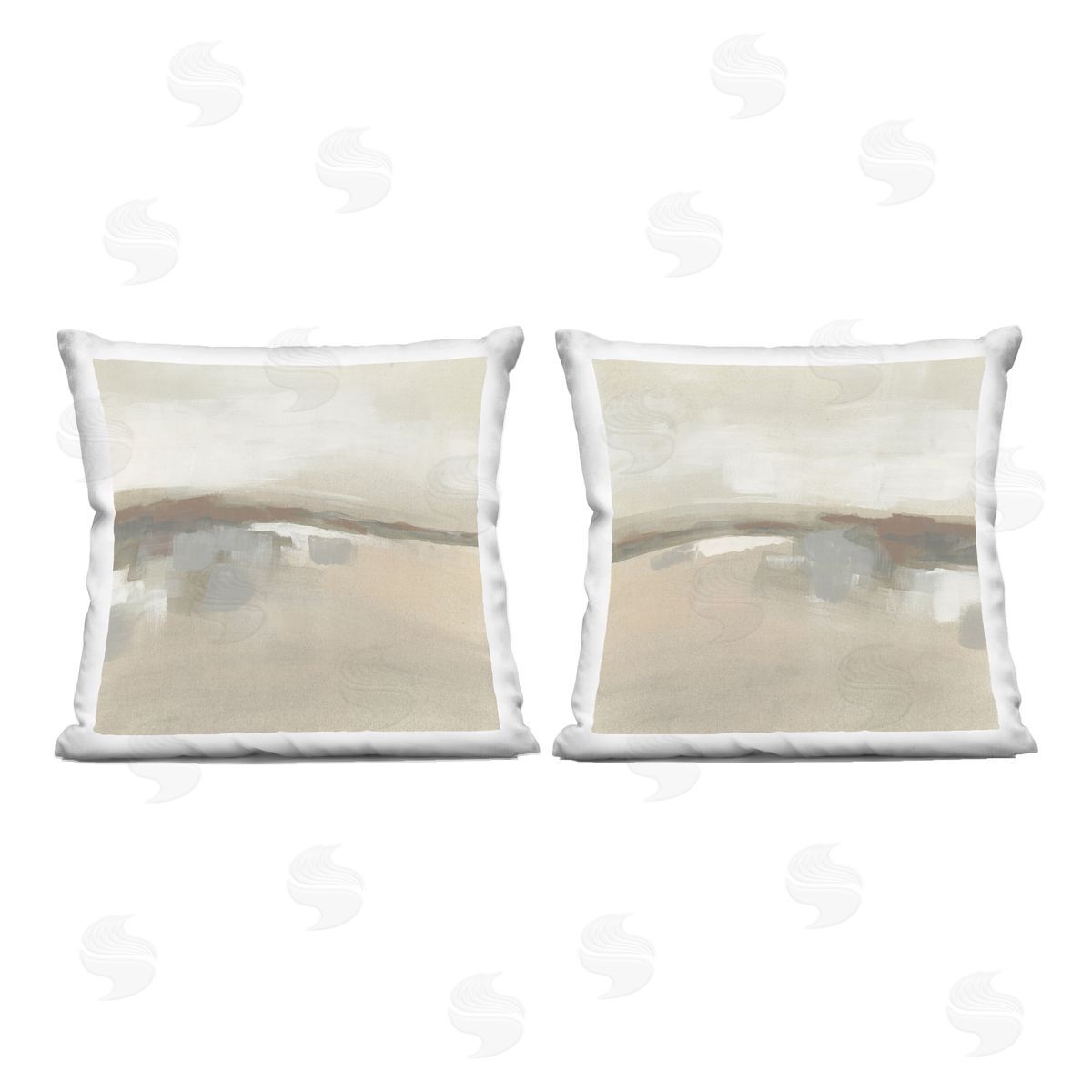 June Erica Vess Earthy Landscape Impressions Printed Plush Polyester Throw Pillow