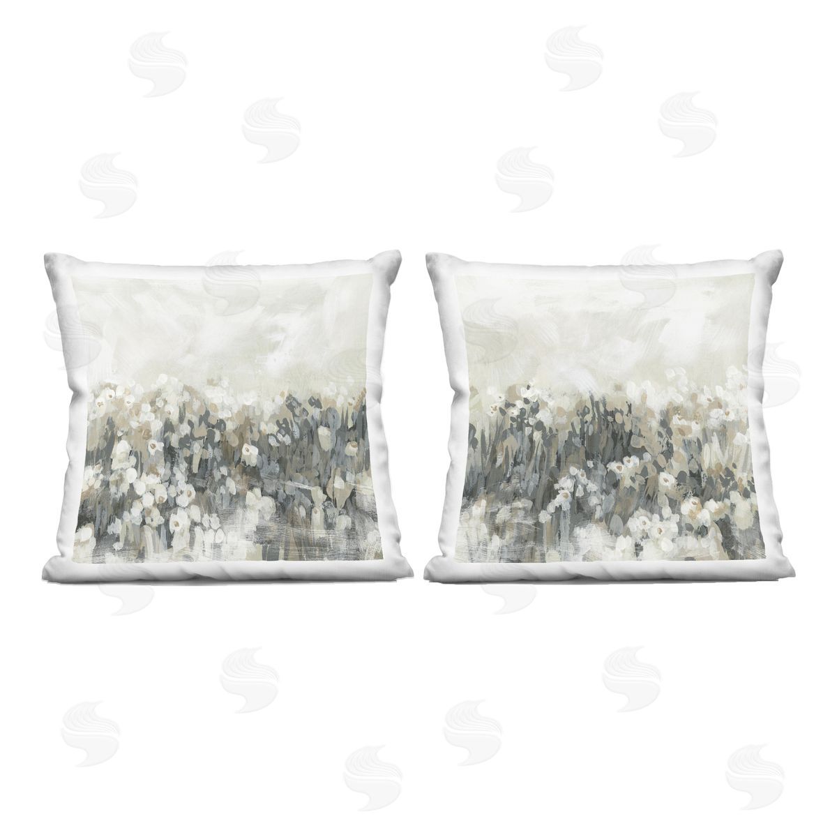 June Erica Vess Brushed Flower Meadow Impressions Printed Plush Polyester Throw Pillow