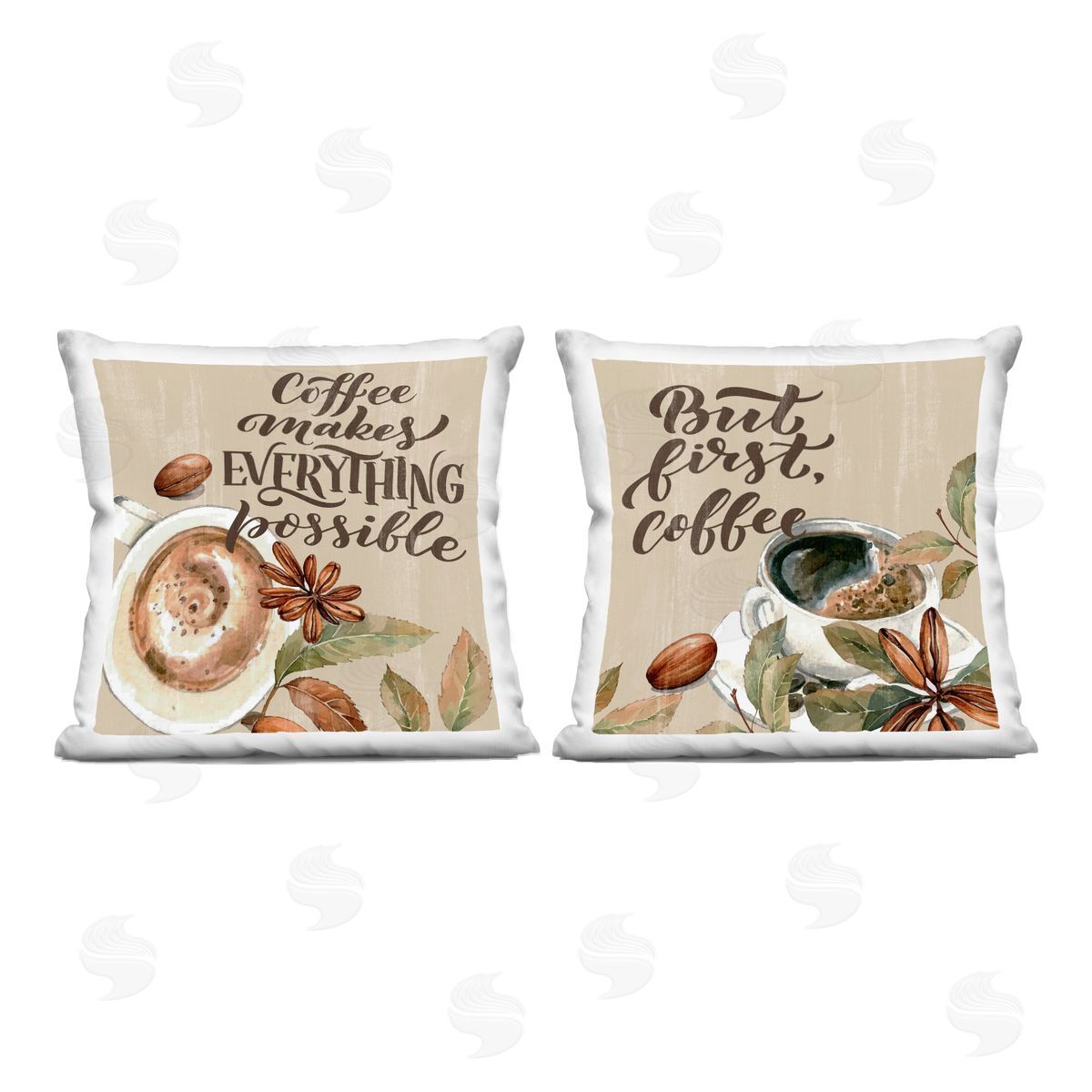 Kim Allen Rustic Kitchen Coffee Phrases Printed Plush Polyester Throw Pillow
