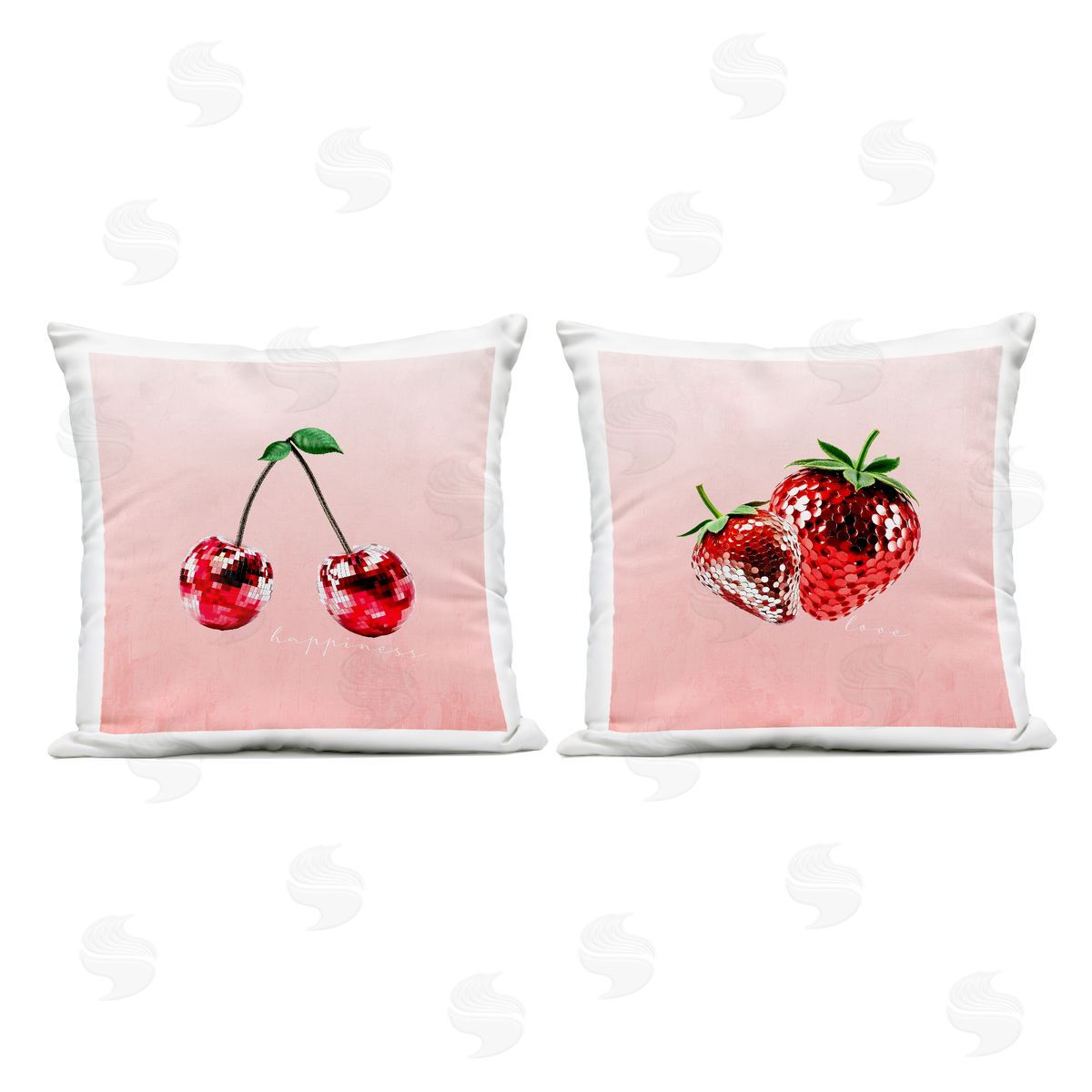 Kim Allen Happiness & Love Disco Fruits Outdoor Quick-Dry Polyester Printed Throw Pillow