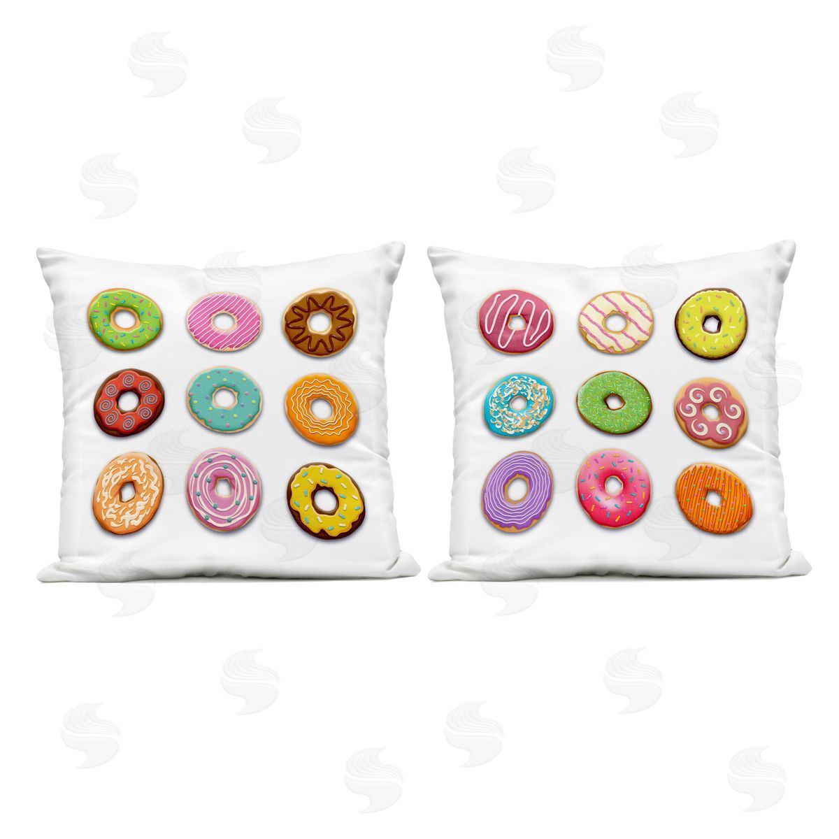 Marcus Prime Frosted Patterned Donuts Outdoor Quick-Dry Polyester Printed Throw Pillow