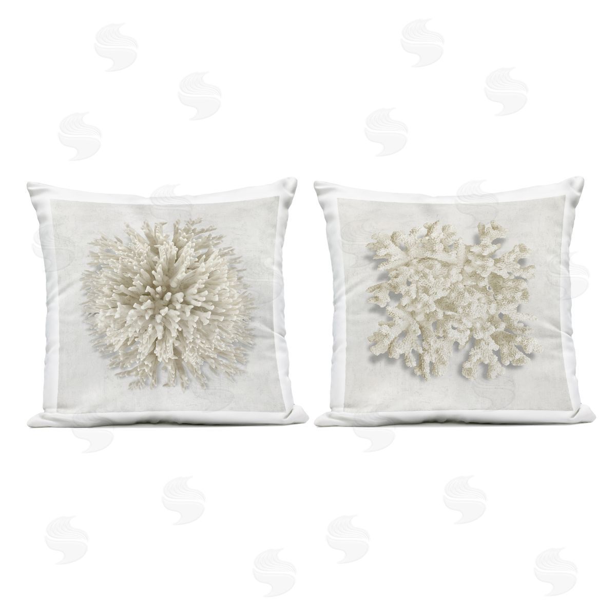 Caroline Kelly Distinct Natural Coral Outdoor Quick-Dry Polyester Printed Throw Pillow