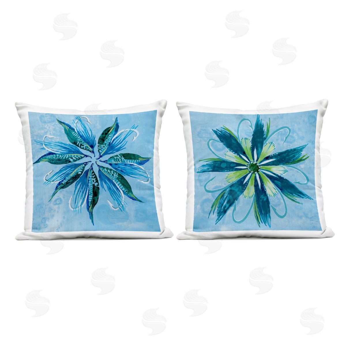 Liz Jardine Whimsical Flower Shapes Outdoor Quick-Dry Polyester Printed Throw Pillow