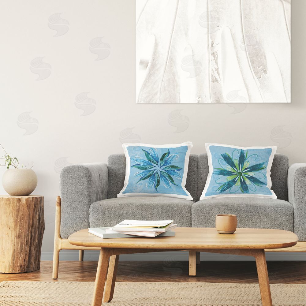 Liz Jardine Whimsical Flower Shapes Printed Plush Polyester Throw Pillow On Chair