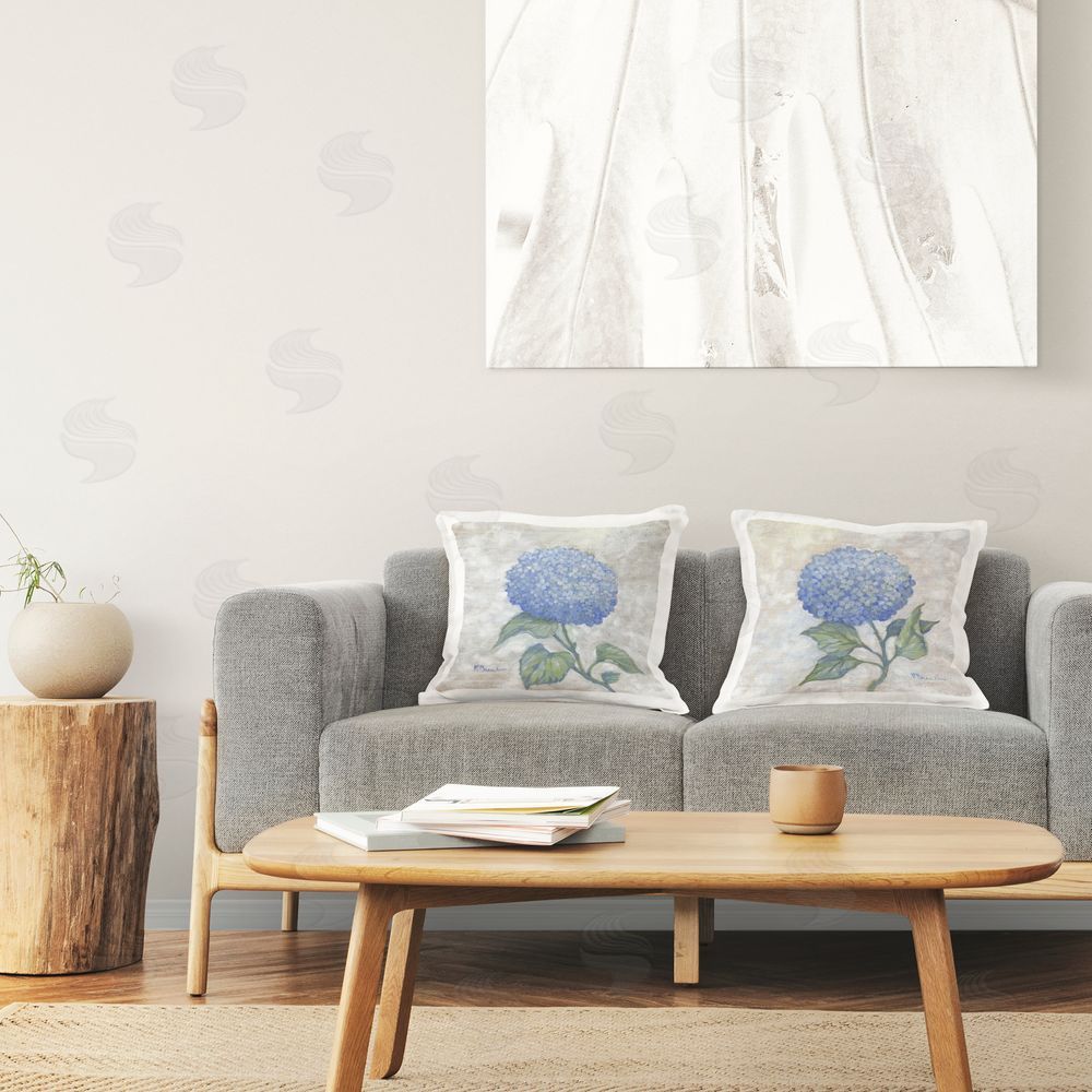 Paul Brent Garden Glory Hydrangeas Printed Plush Polyester Throw Pillow On Chair