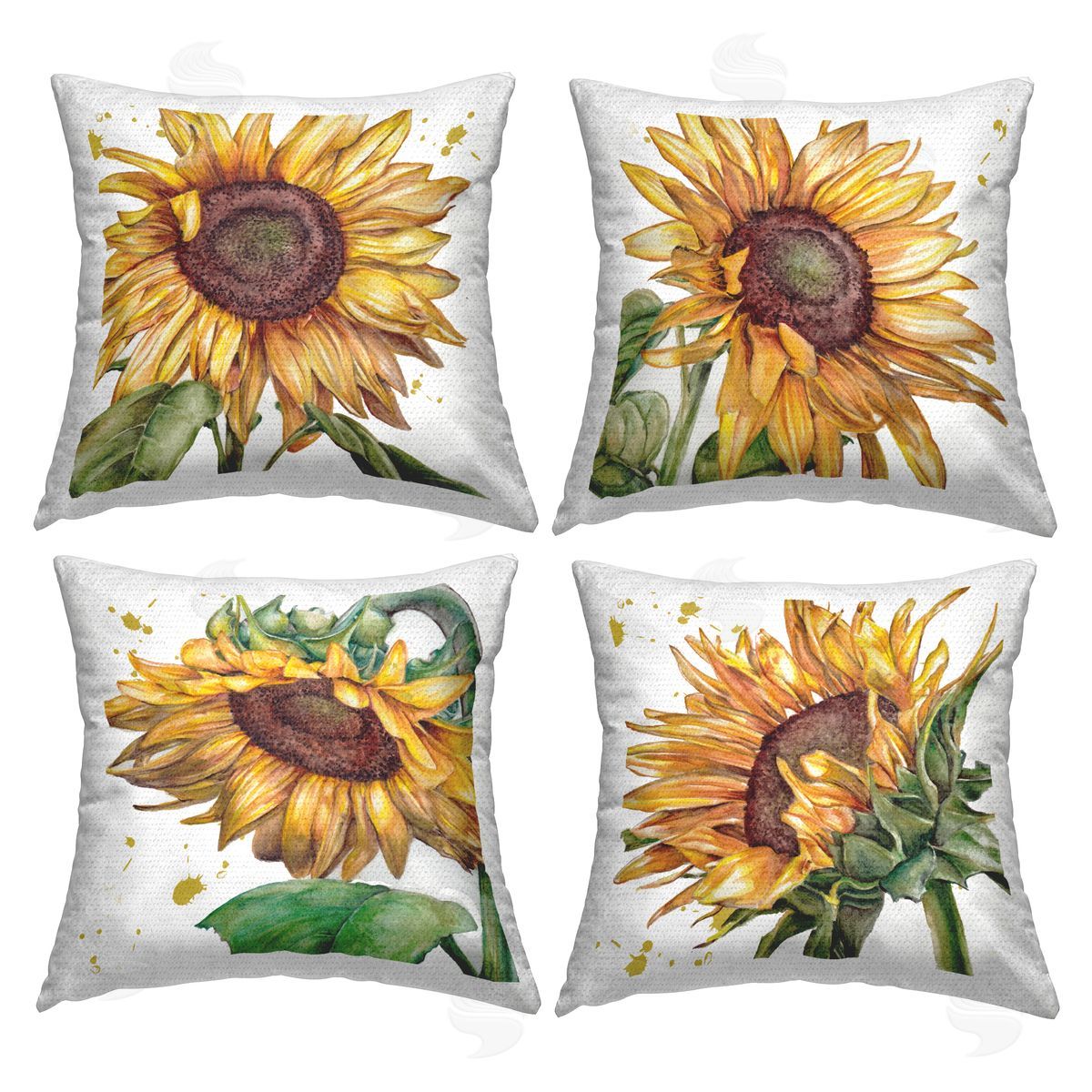 Modern Farmhouse Sunflowers Outdoor Printed Pillow, Home Decor by Studio 731
