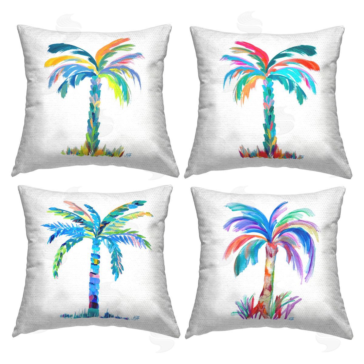 Kathy Mansfield Vivid Palm Tree Branches Outdoor Quick-Dry Polyester Printed Throw Pillow
