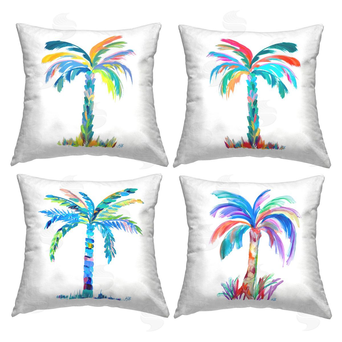 Kathy Mansfield Vivid Palm Tree Branches Printed Plush Polyester Throw Pillow