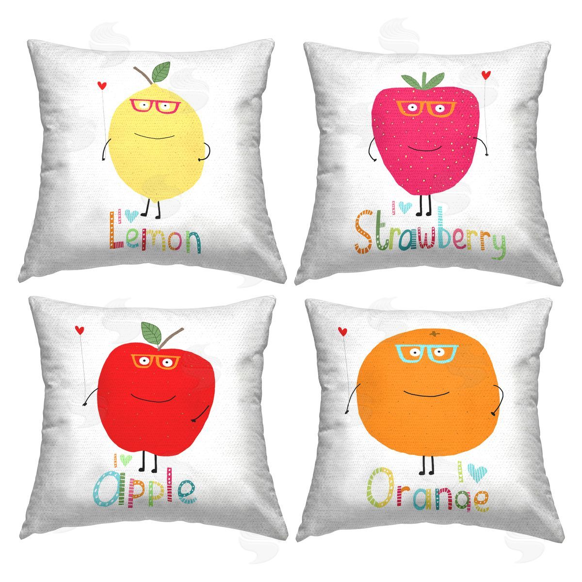 Carla Daly Whimsical Hipster Fruits Outdoor Quick-Dry Polyester Printed Throw Pillow