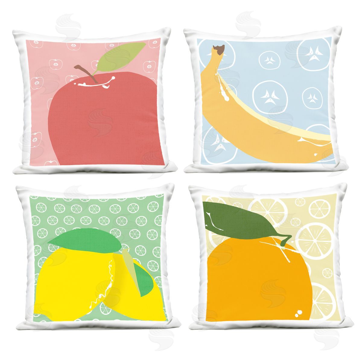 Daniela Santiago Bright Kitchen Fruits Outdoor Quick-Dry Polyester Printed Throw Pillow