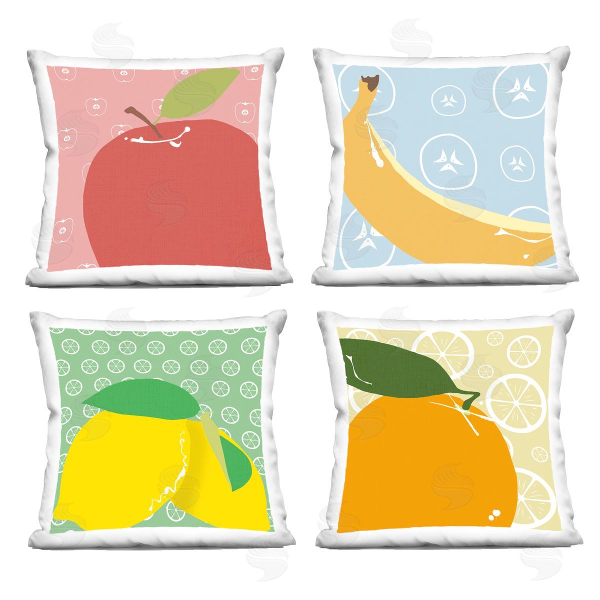Daniela Santiago Bright Kitchen Fruits Printed Plush Polyester Throw Pillow