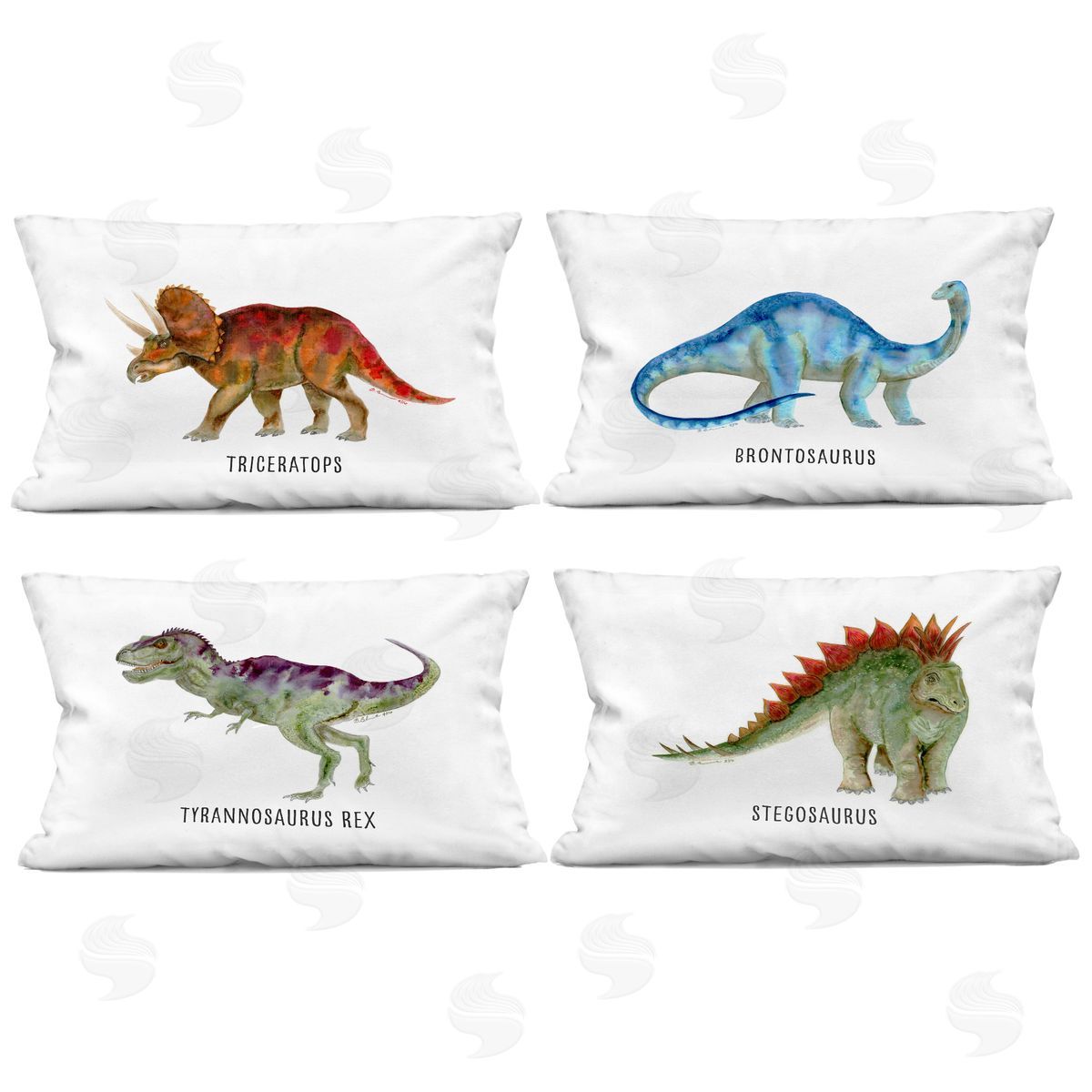 Brett Blumenthal Educational Dinosaur Types Printed Plush Polyester Throw Pillow