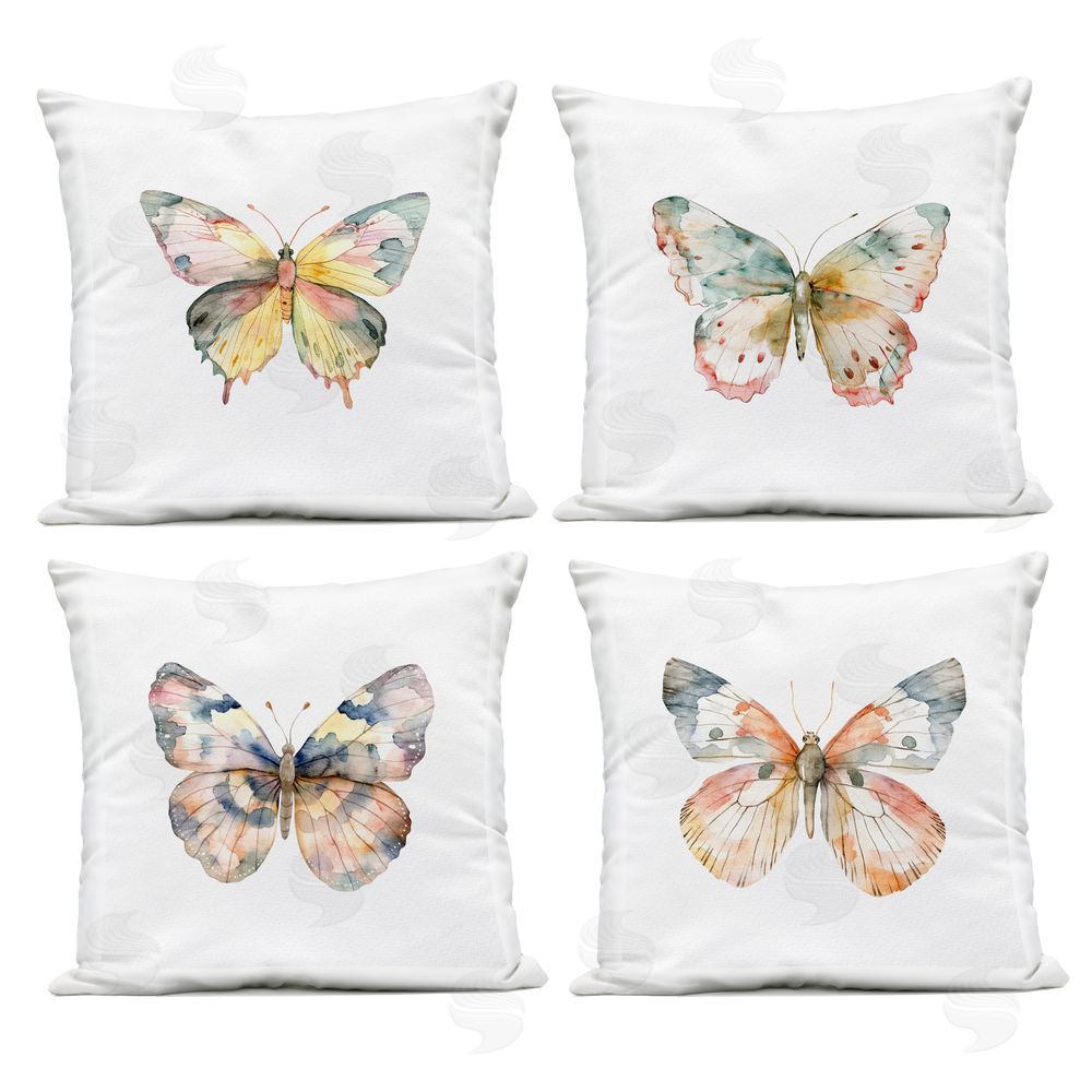 Kim Allen Watercolor Butterfly Forms Outdoor Printed Throw Pillow