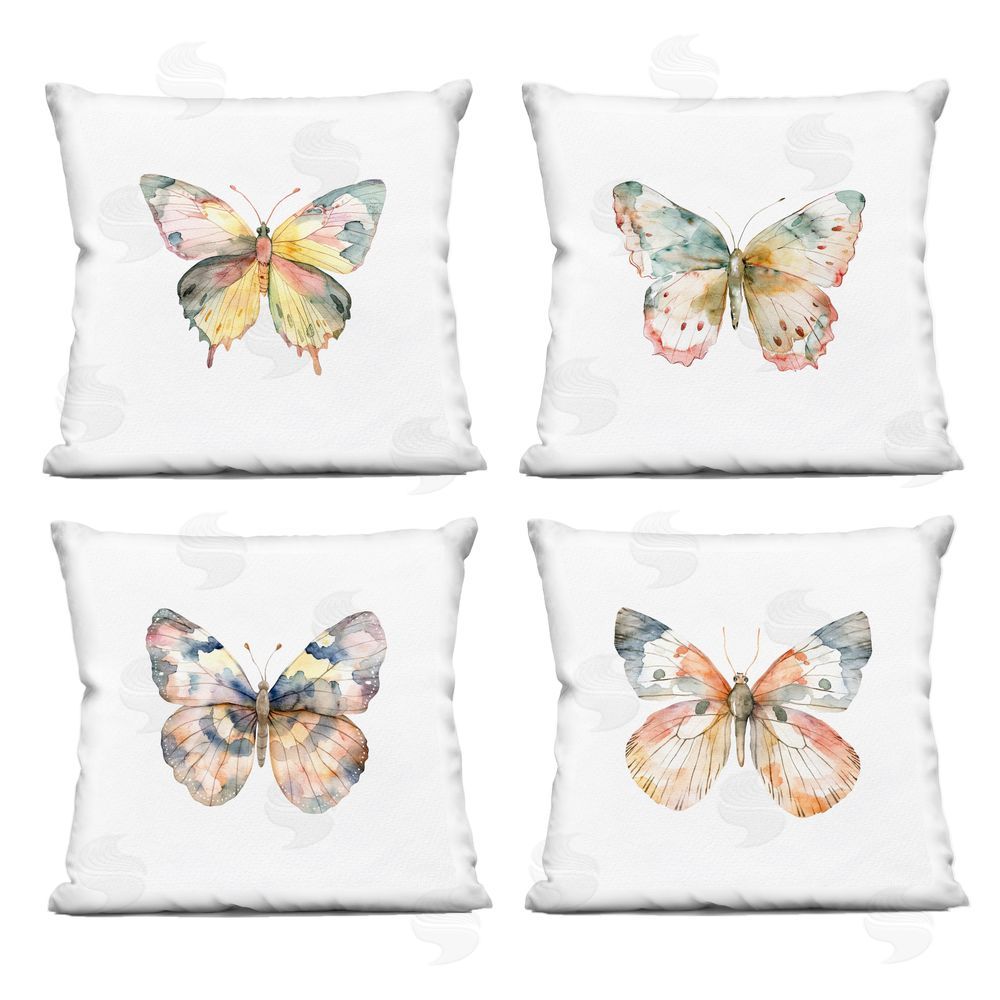Kim Allen Watercolor Butterfly Forms Printed Throw Pillow