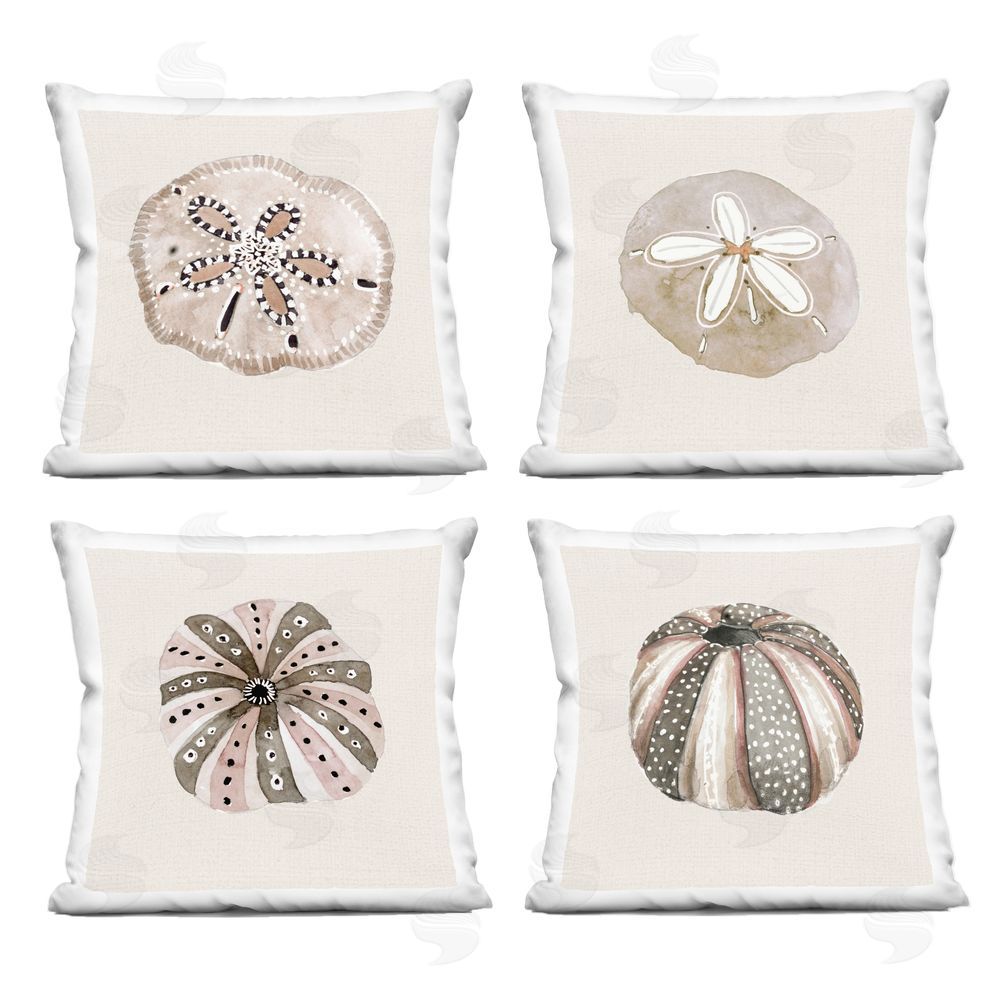 Lanie Loreth Beige Sand Creatures Printed Throw Pillow