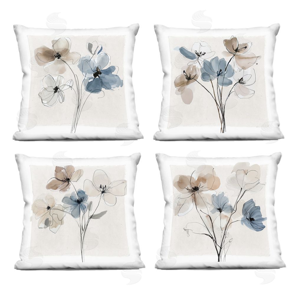 Annabelle Hall Pleasures Reclaimed Soft Floral Studies Indoor Plush Polyester Square Throw Pillow