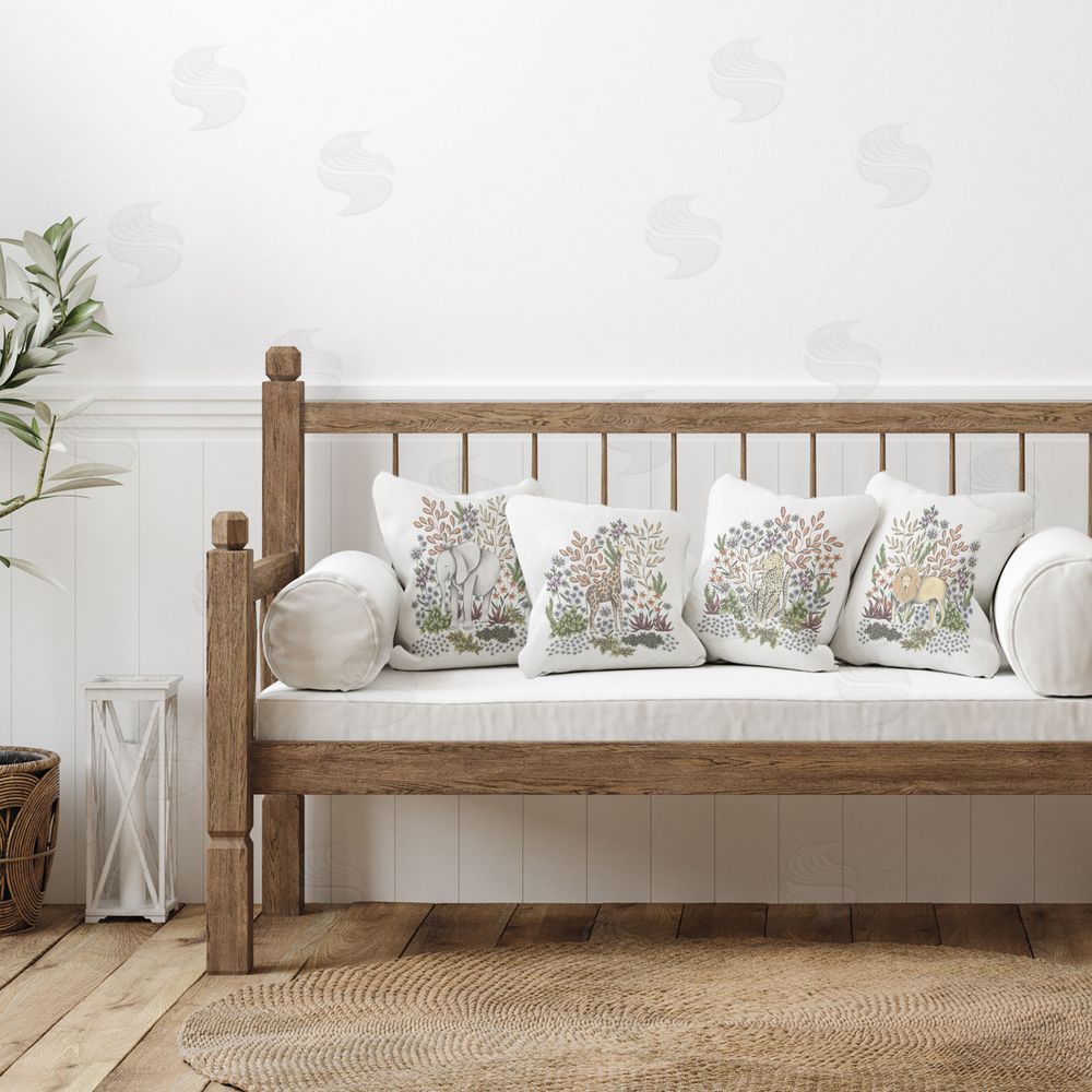 Cecilia Battaini Jungle Wildlife & Botanicals Square Printed Throw Pillow on Chair