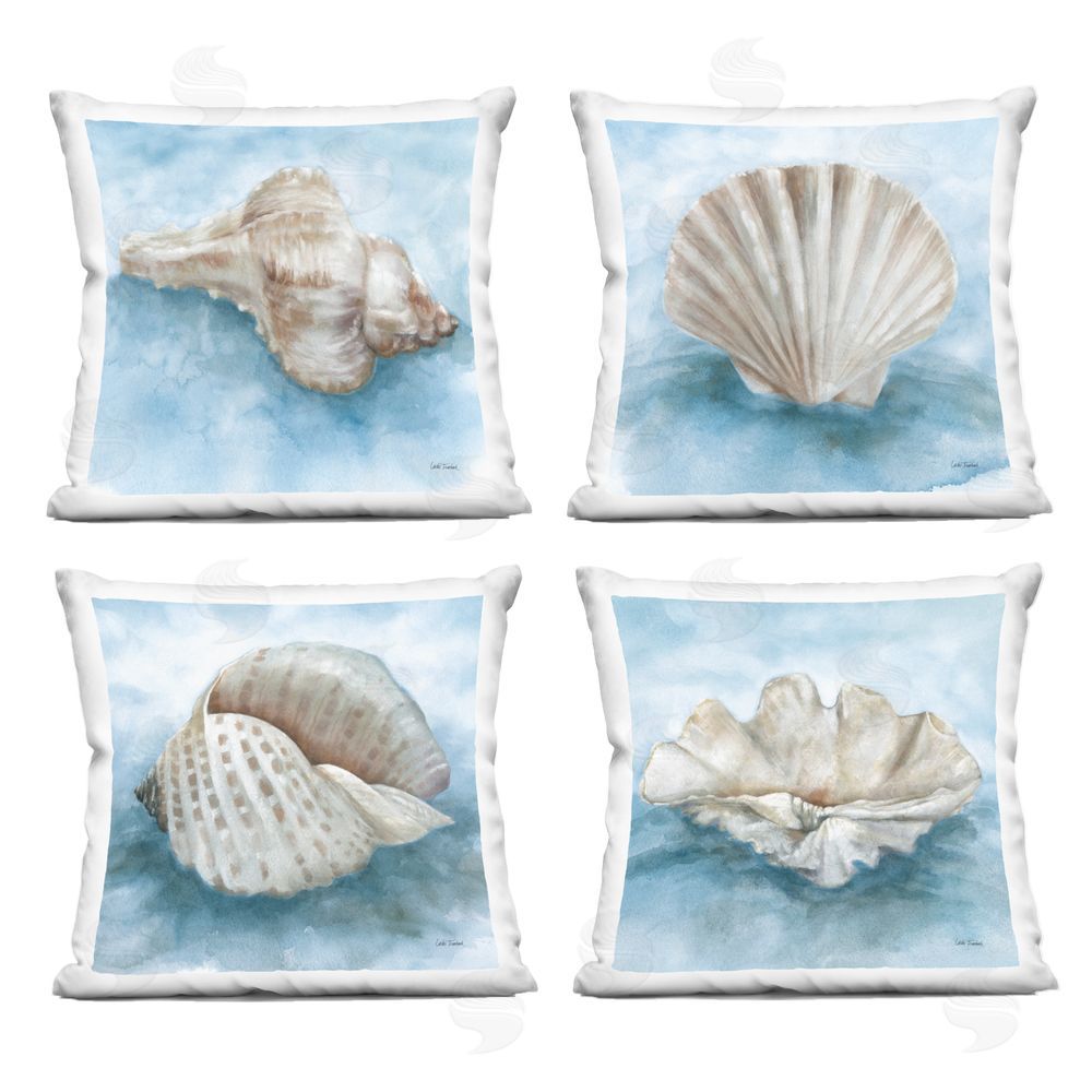 Leslie Trimbach Coastal Calm Collection Indoor Plush Polyester Square Throw Pillow