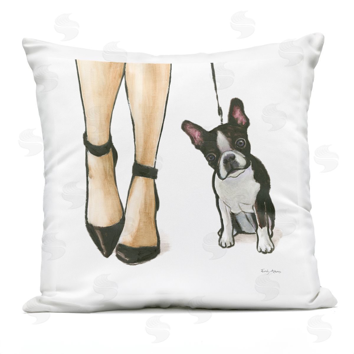 Fashion High Heels Dog Walk Glam Pet Outdoor Printed Pillow, Home Decor by Emily Adams