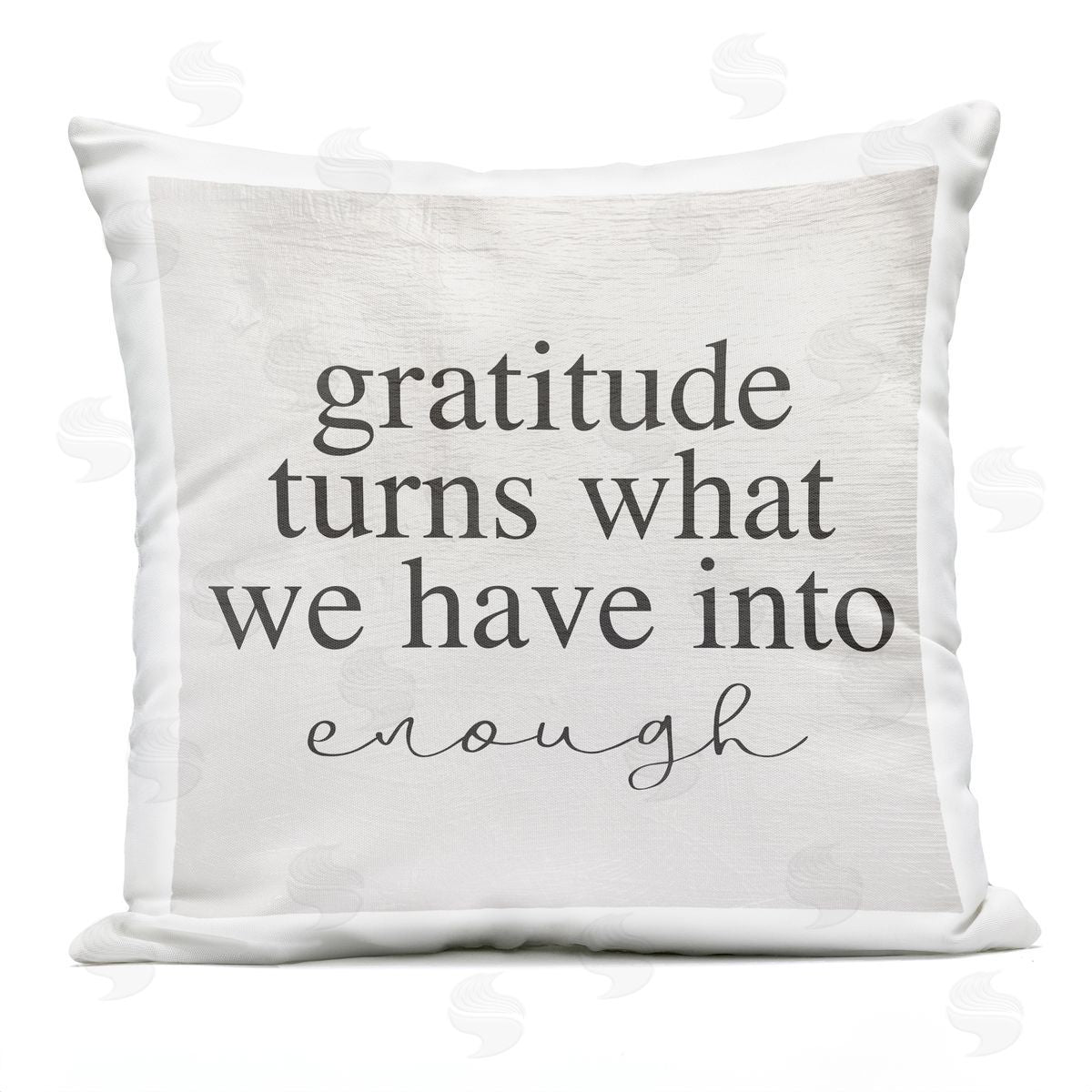 Gratitude Into Enough Inspirational Family Home Word Design Printed Pillow Outdoor Printed Pillow, Home Decor by Stupell Studio