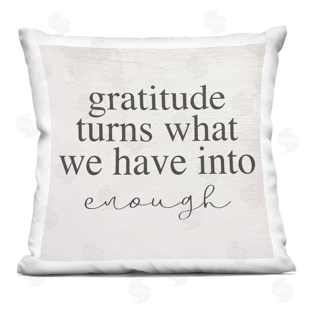 Gratitude Into Enough Inspirational Family Home Word Design Printed Pillow Decorative Printed Pillow, Home Decor by Stupell Studio