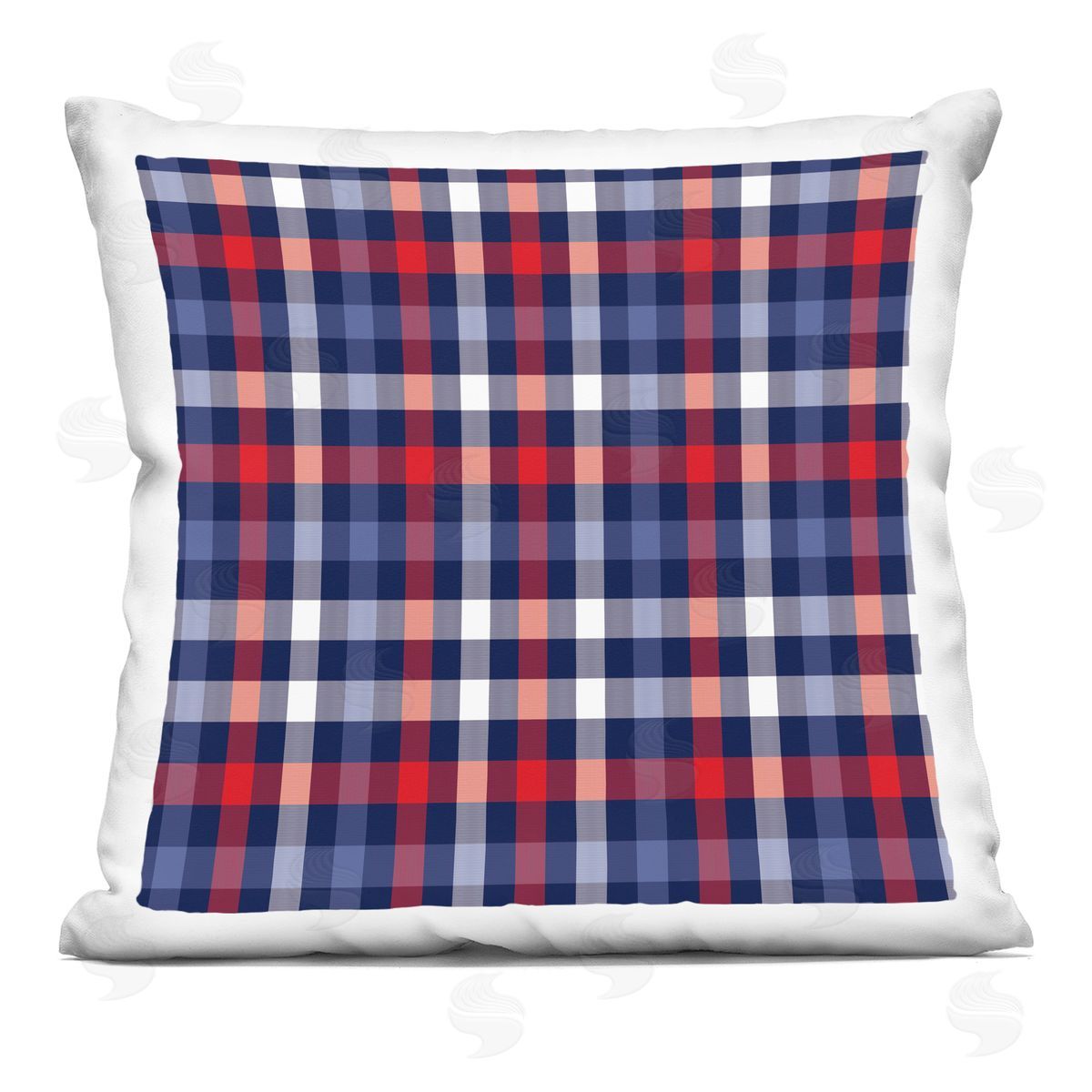 Plaid Tartan Pattern Red Blue Checker Decorative Printed Pillow, Home Decor by House of Rose