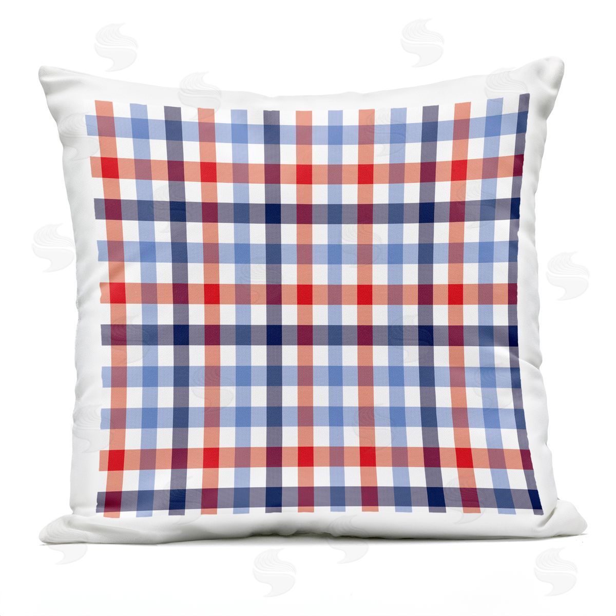 Red Blue Tartan Plaid Pattern Outdoor Printed Pillow, Home Decor by House of Rose
