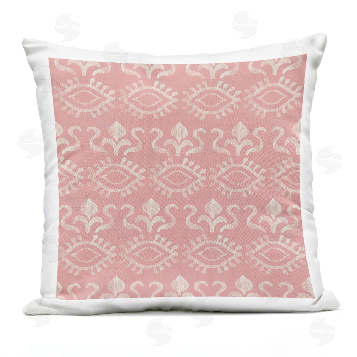 Pink Abstract Spiritual Eye Pattern Outdoor Printed Pillow, Home Decor by Darlene Seale