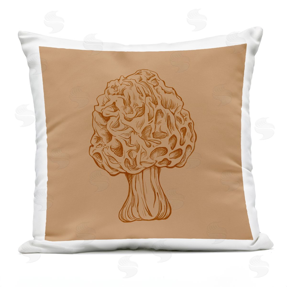 Detailed Mushroom Botanical Forest Vegetation Outdoor Printed Pillow, Home Decor by Ziwei Li