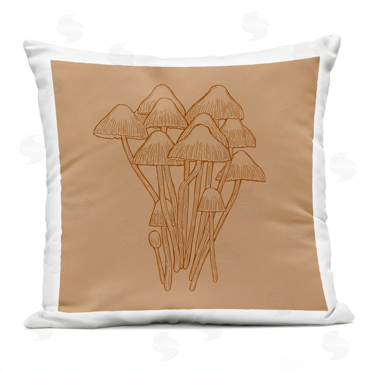 Forest Mushroom Arrangement Detailed Botanicals Outdoor Printed Pillow, Home Decor by Ziwei Li