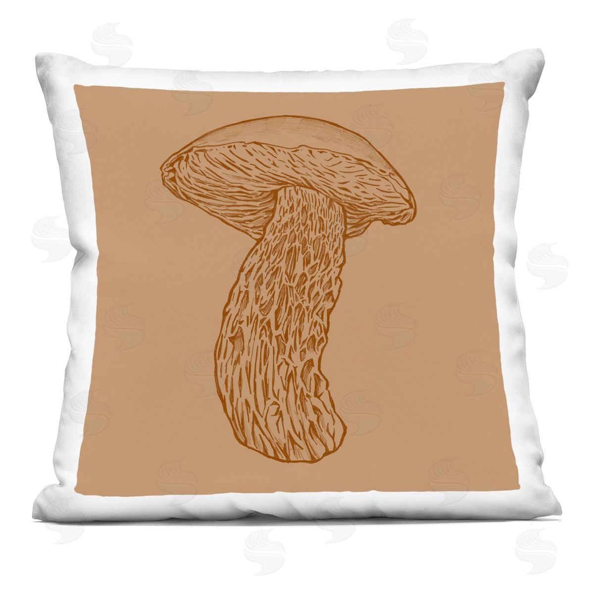 Detailed Mushroom Botanical Forest Fungi Vegetation Decorative Printed Pillow, Home Decor by Ziwei Li