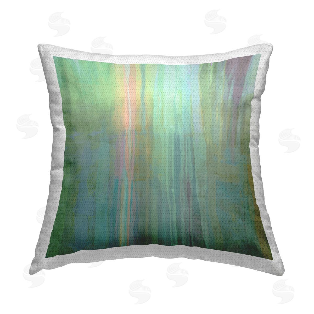 Abstract Green Fluid Streaks Modern Design Outdoor Printed Pillow, Home Decor by Michael Tienhaara