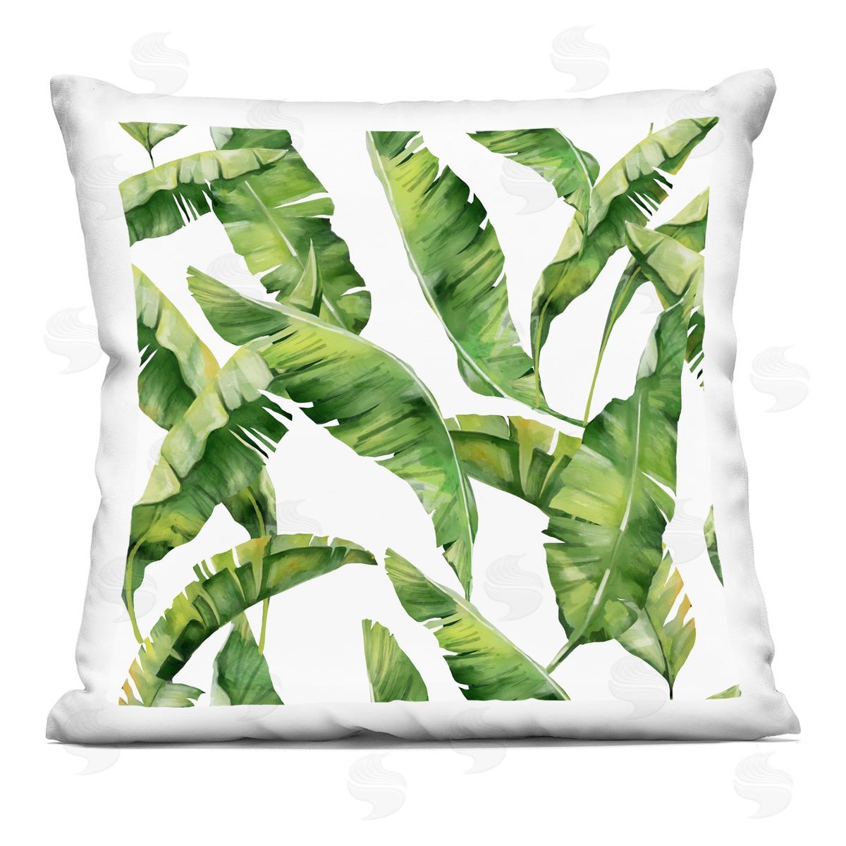 Lush Green Plant Leaves Scattered Botanical Pattern Decorative Printed Pillow, Home Decor by Stupell Studio