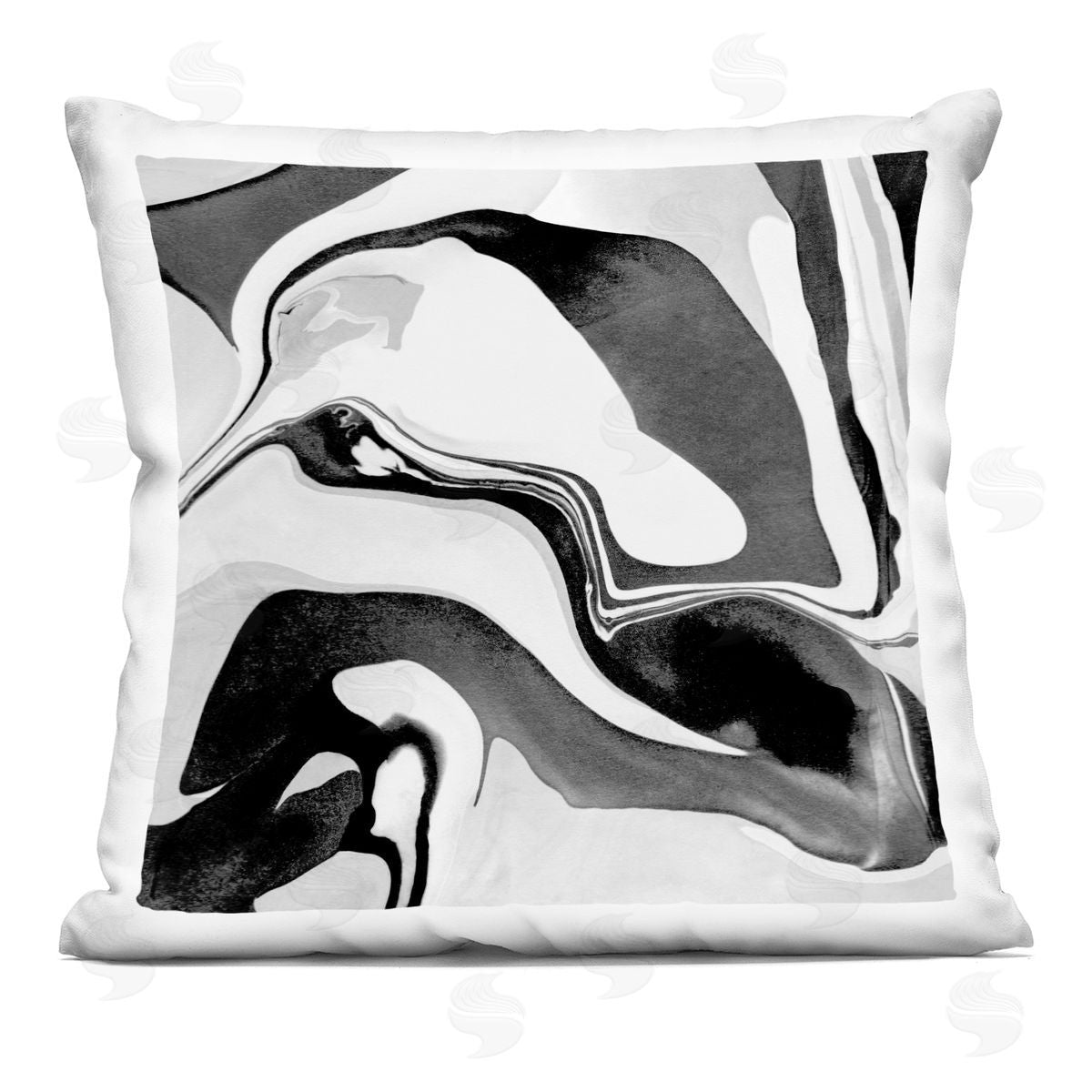 Abstract Black & White Swirl Shape Pattern Decorative Printed Pillow, Home Decor by Stupell Studio