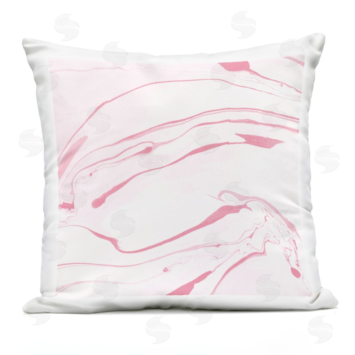 Delicate Pink Fluid Marbled Lines Shapes Outdoor Printed Pillow, Home Decor by Stupell Studio