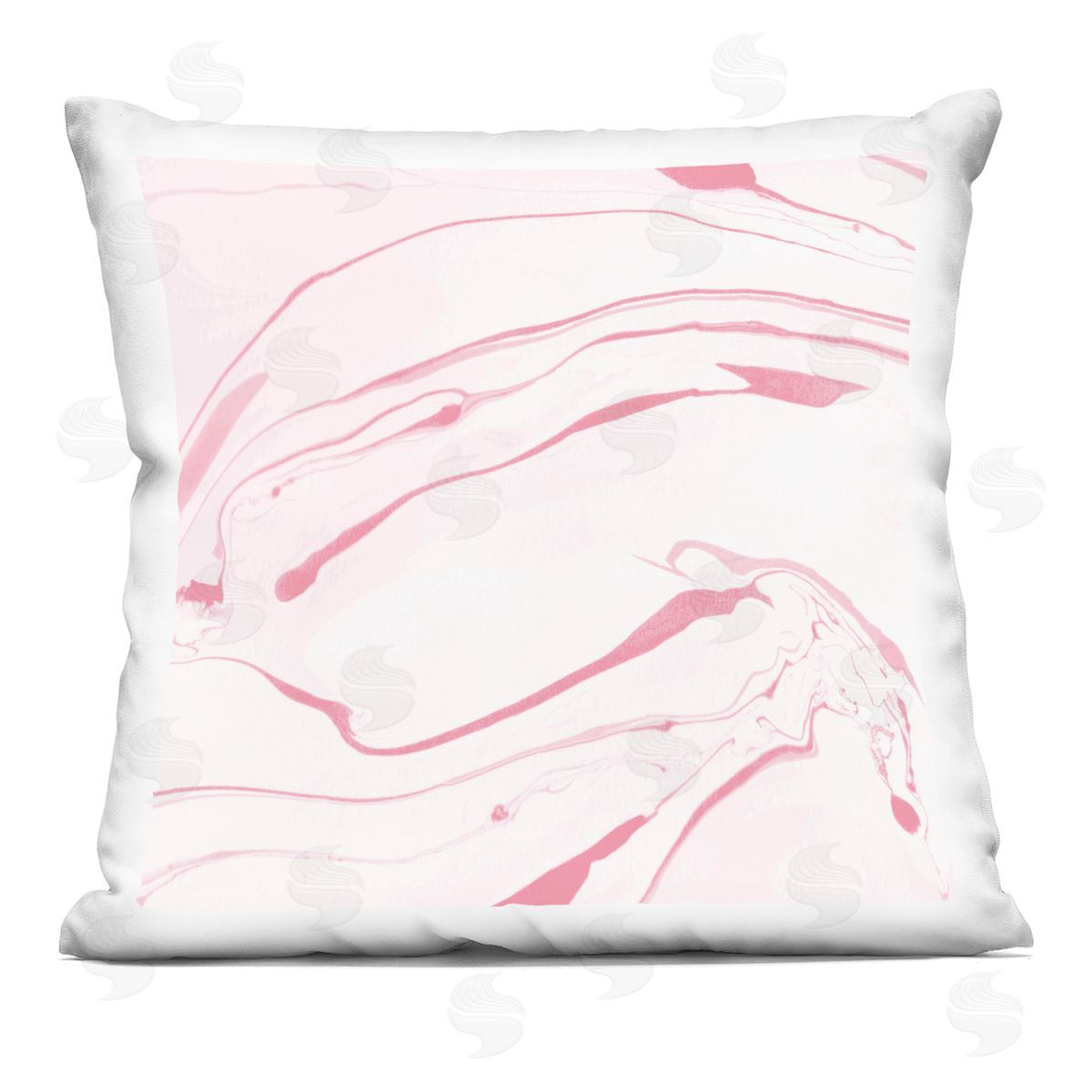Delicate Pink Fluid Marbled Lines Shapes Decorative Printed Pillow, Home Decor by Stupell Studio